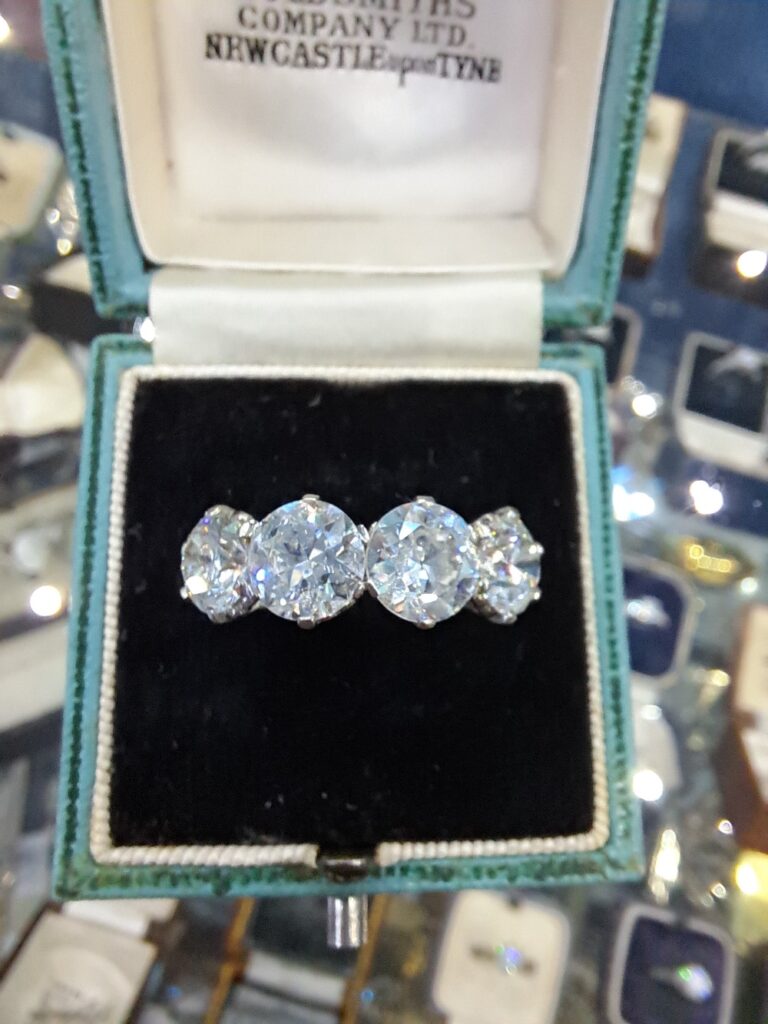 Quadrillo 4 Stone Diamond Cluster Ring