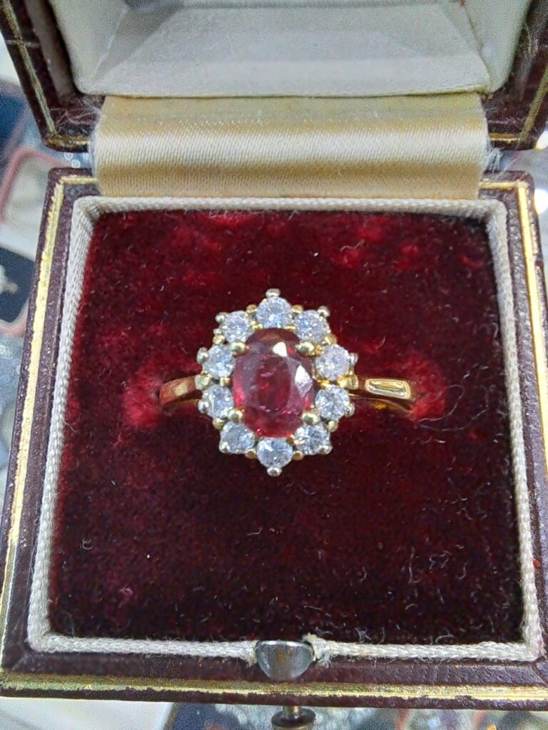 No Heat BURMESE Ruby Ring Antique Ruby Diamond Ring Ruby Wedding - Ruby Lane